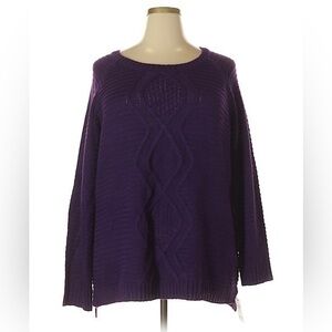 NY Collection Purple Knit Sweater